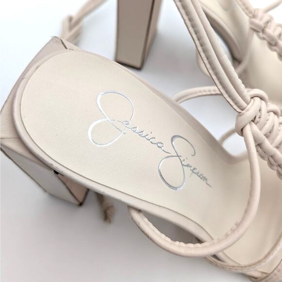 Jessica Simpson Maena Women's Ankle Wrap Heeled Sandals Ivory Size US9M EU40 - Picture 13 of 13